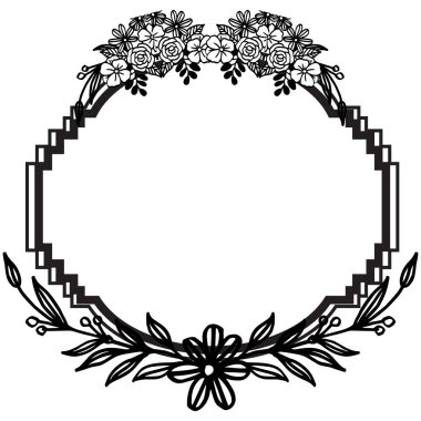 Şablon tasarım tebrik kartları, çiçek çerçevesi güzellik yaprağı. Vektör