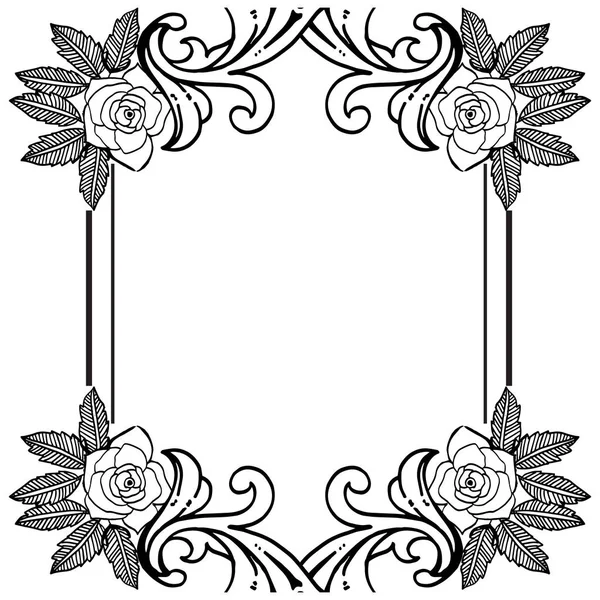 Unique floral frame, greeting cards, isolated on a white backdrop. Vector — Stock Vector