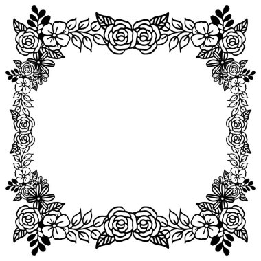 Süslü çiçek çerçeveleri, çeşitli şekil çerçeveleri, tebrik kartları ve davet kartları için. Vektör