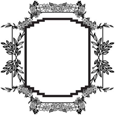 Çiçek çerçeve dekorasyonu ile şablon kartı. Vektör