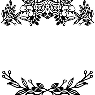 Çiçek çerçeve dekorasyonu ile şablon kartı. Vektör