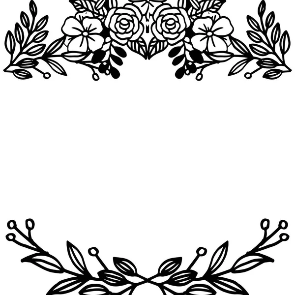 Cartão de modelo, com decoração de moldura floral. Vetor — Vetor de Stock
