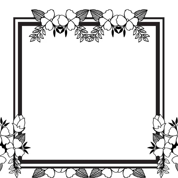 Papel de parede de cartazes com decoração de moldura floral, forma bonita. Vetor —  Vetores de Stock