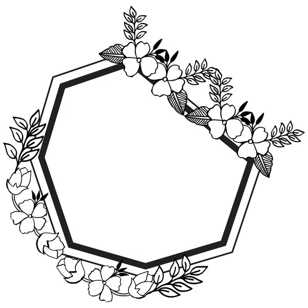 Blomma ram med söt design, isolerad på en vit bakgrund, för olika gratulationskort. Vektor — Stock vektor