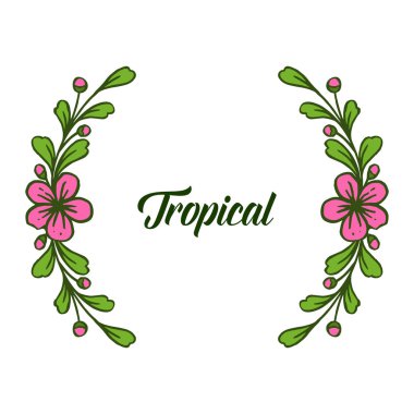 Çerçeve çiçek ve kart tropikal tarzı için dairesel bırakır. Vektör