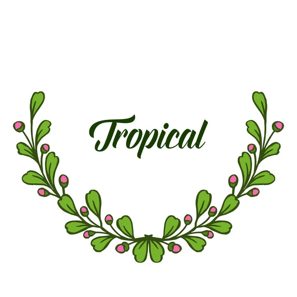 Ontwerp groene bladeren frame voor kaart tropische. Vector — Stockvector