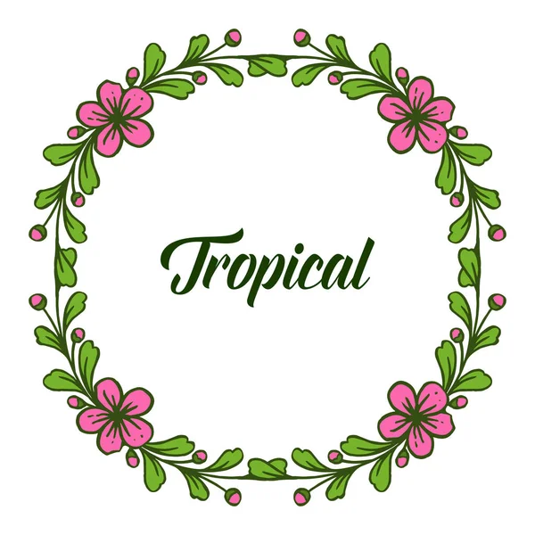 Patroon van blad Floral frame voor poster tropisch, plaats voor uw tekst. Vector — Stockvector