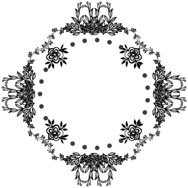 Kart şablonu çerçeve süslü benzersiz, zarif çiçekler. Vektör