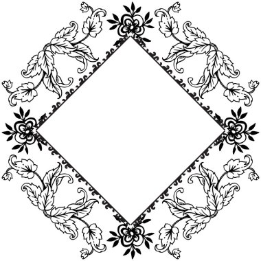 Süs grafik, güzel çiçek çerçeve, tasarım tebrik kartı ve davetiye kartı. Vektör