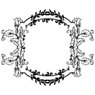 Dekoratif tebrik kartı ve davet kartı için güzel çelenk çerçevesi. Vektör