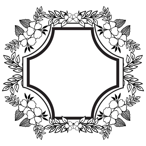 Hochzeitseinladung oder Kartendesign mit schönem Kranz, niedlichem Blumenrahmen. Vektor — Stockvektor