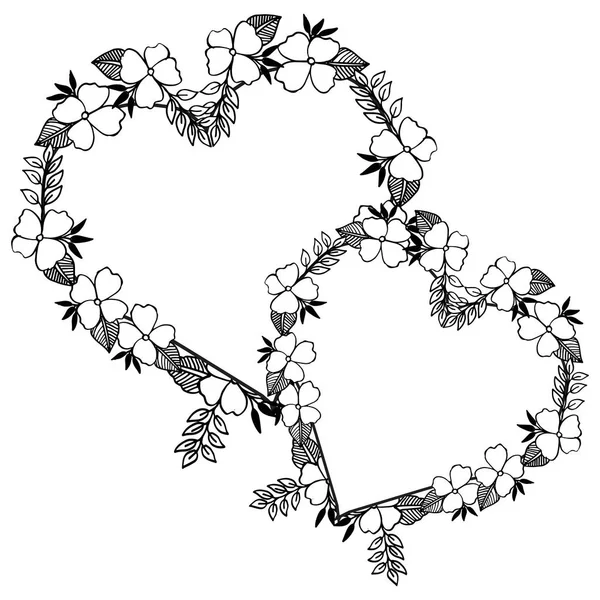 Bezszwowe wzór z rysunkiem kwiat, różne kształty kwiatów ramki, kartki okolicznościowe. Wektor — Wektor stockowy