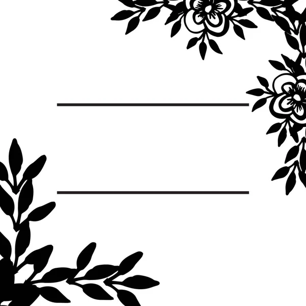 Cornice floreale, isolata su sfondo bianco, per biglietto d'invito decorativo. Vettore — Vettoriale Stock