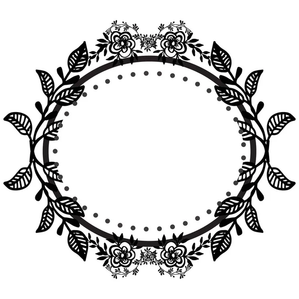 Hojas y flores elegantes en blanco y negro, patrón sin costuras para tarjeta de invitación. Vector — Vector de stock