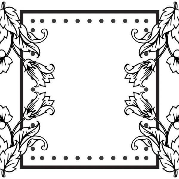 Fiore cornice isolata su sfondo bianco, per decorativo di varie carte. Vettore — Vettoriale Stock