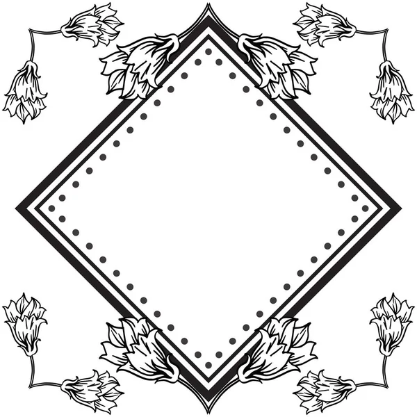 Fiore cornice isolata su sfondo bianco, per decorativo di varie carte. Vettore — Vettoriale Stock