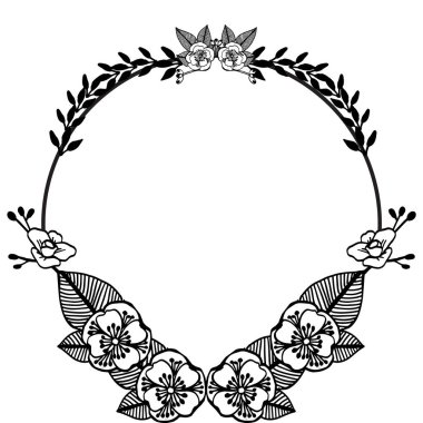 Çiçek çerçeve siyah vintage, zarif stil kartları, tebrik kartı. Vektör