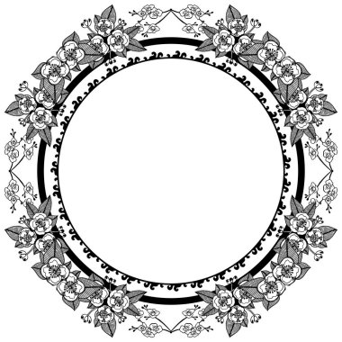 Zarif çiçek çerçeveli tebrik kartı, davet kartı, benzersiz tasarım. Vektör