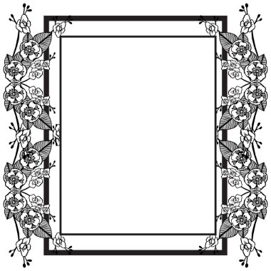 Çiçek çerçeve Dekorasyon desen, güzel, sevimli, benzersiz, çeşitli tasarım kartları için. Vektör