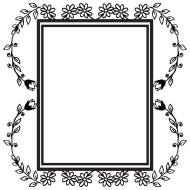 Çiçek ve yaprak, tasarım süs kartları ile dekoratif çerçeve. Vektör