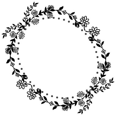 Şablon tebrik kartı, davet kartı, çiçek çerçeve süslü. Vektör