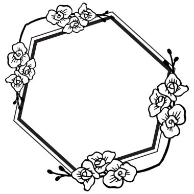 Şablon tebrik kartı, davet kartı, çiçek çerçeve süslü. Vektör