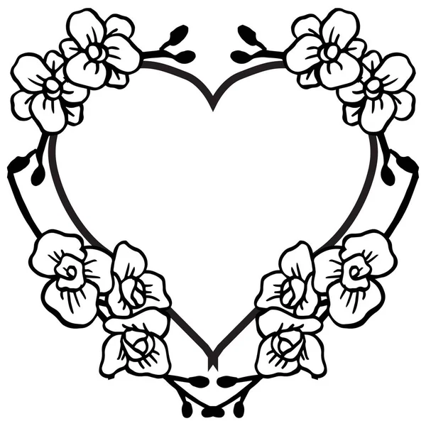 Blume und Blatt mit Merkmal des Blumenrahmens, für elegante Karte. Vektor — Stockvektor