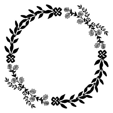 Siyah ve beyaz çiçek çerçeve tarzı benzersiz ve zarif, kart duvar kağıdı tasarımı için. Vektör