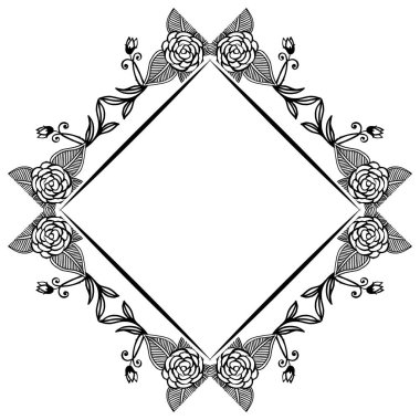 Tasarım öğesi beyaz bir zemin üzerinde izole, dekorasyon davet kartı için desen çiçek çerçeve. Vektör