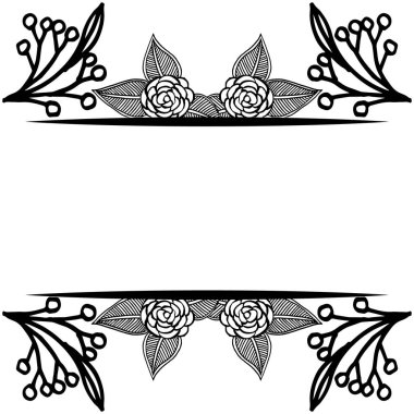 Tasarım öğesi beyaz bir zemin üzerinde izole, dekorasyon davet kartı için desen çiçek çerçeve. Vektör