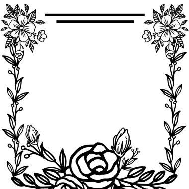 Güzel gül çiçek çerçeve için kart tasarımı. Vektör