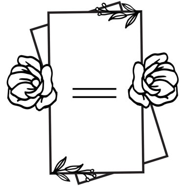 Gül çiçeği çerçeveleri çiçek ile siyah ve beyaz dikişsiz çizgi doku. Vektör