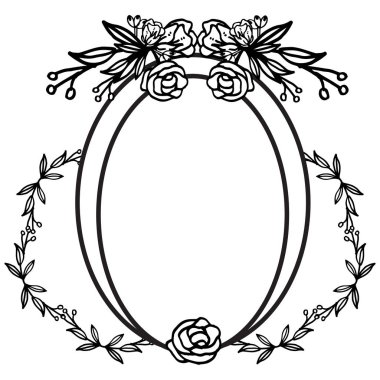 Zarif yapraklar ve çiçek çerçevesi için kart şablonu. Vektör