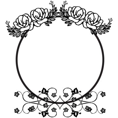 Yuvarlak şekil gül çelenk çerçeve, metin için yer. Vektör