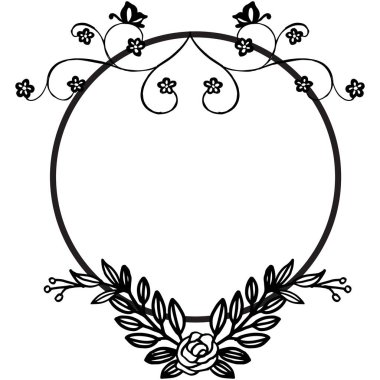 Yuvarlak şekil gül çelenk çerçeve, metin için yer. Vektör