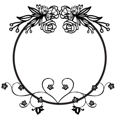 Tasarım şablonu için dekoratif çizgi resmi çelenk çerçevesi. Vektör