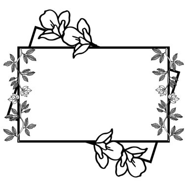 Çiçek çerçevesi desenli tasarım elemanı. Vektör
