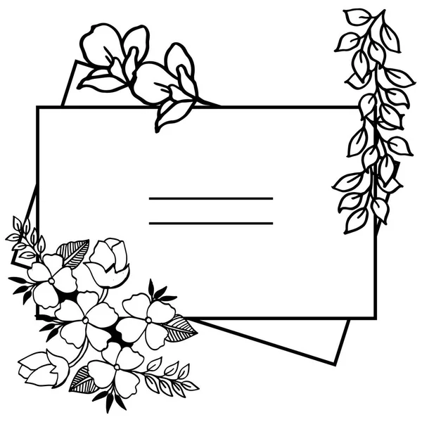 Elemento de diseño con patrón de marco de flores. Vector — Vector de stock