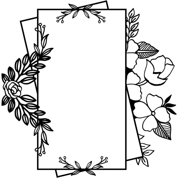 Florale Rahmenvorlage mit weißem Hintergrund. Vektor — Stockvektor