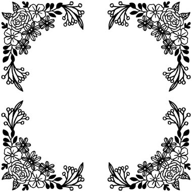 Kağıt şablonu, dekorasyon çiçek çerçeve, benzersiz çerçeve süslü. Vektör