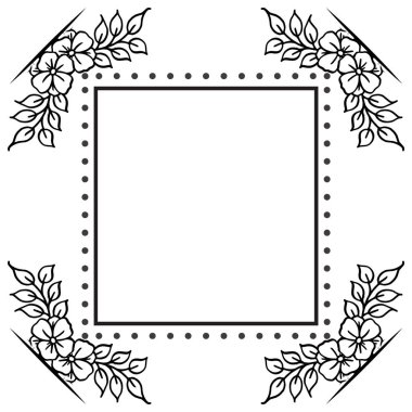 Kağıt şablonu, dekorasyon çiçek çerçeve, benzersiz çerçeve süslü. Vektör