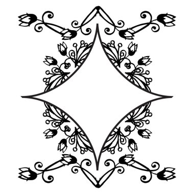 Süs çiçek çerçeve desen, çiçek sınır elemanı ve yaprak, beyaz bir zemin üzerinde izole. Vektör