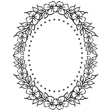 Tasarım öğeleri Beyaz arka plan, sevimli çiçek çerçeve, çeşitli kart için izole. Vektör