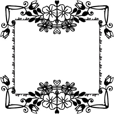 Şekil sevimli çiçek çerçeve, kart tasarımı, beyaz bir zemin üzerinde izole. Vektör