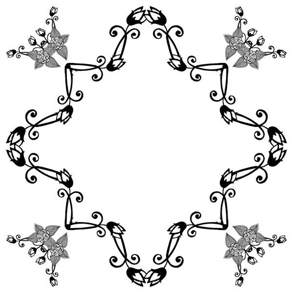 Ornament Floral frame patroon, bloem grens element en blad, geïsoleerd op een witte achtergrond. Vector — Stockvector