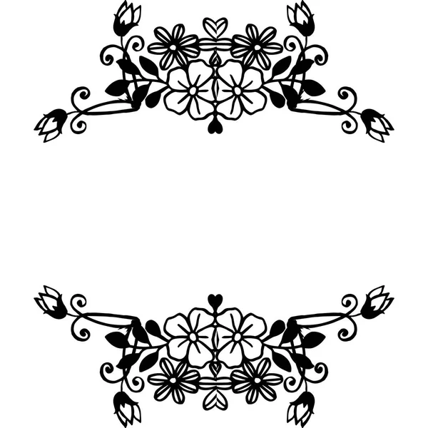 Forma marco floral lindo, diseño de la tarjeta, aislado en un fondo blanco. Vector — Archivo Imágenes Vectoriales