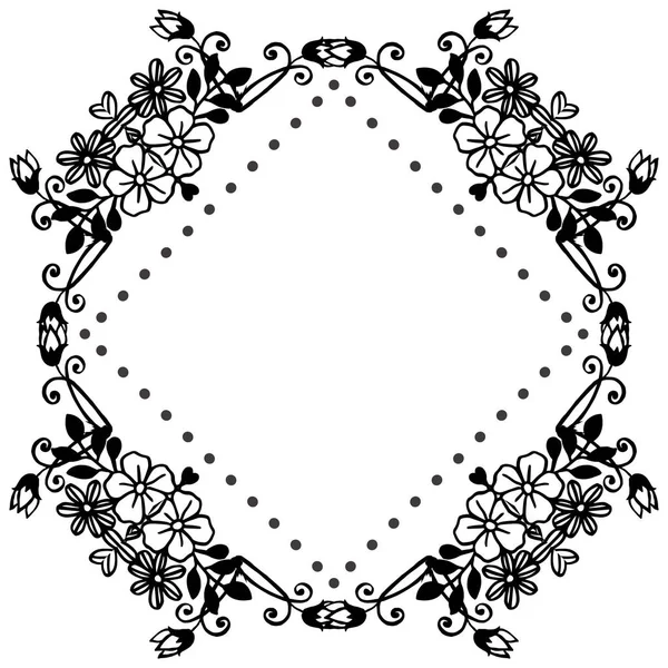 Vorm cute Floral frame, ontwerp van kaart, geïsoleerd op een witte achtergrond. Vector — Stockvector