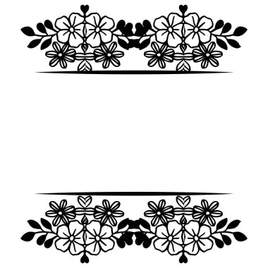 Vintage çerçeve, zarif çiçek ve yaprak, davetiye kartı çizim ile. Vektör