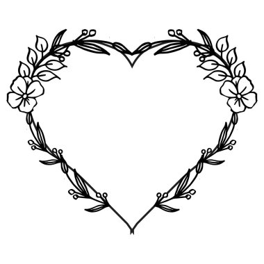 Süslü çiçek çerçevesi ile düğün tebrik ve davetiyeler için kart. Vektör