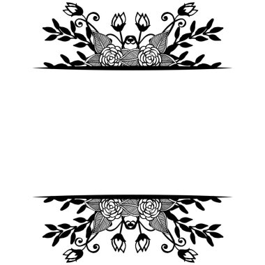 Çiçek çerçevesi zarif ile Davet ve tebrik kartı tasarımı. Vektör